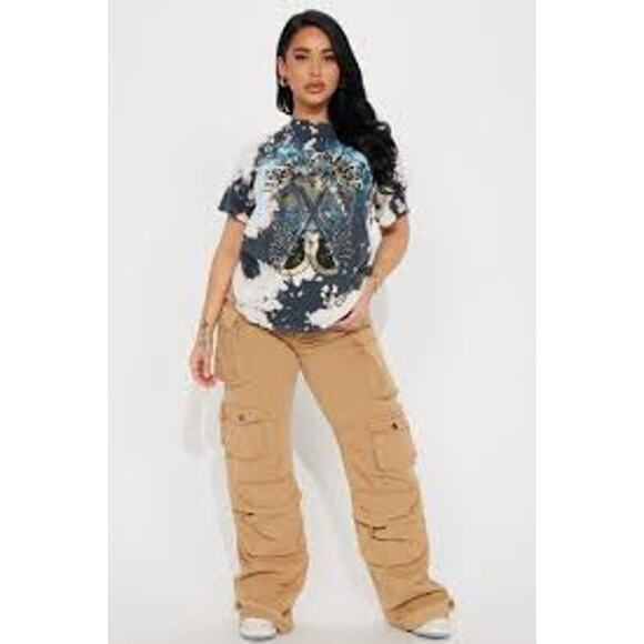 NEW Fashion Nova Hardcore Bleached T shirt Womens Size Med Graphic Print Black - Picture 3 of 7